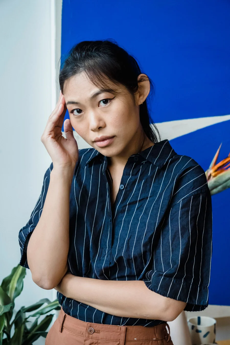 The daylight shirt styled in Ink stripe